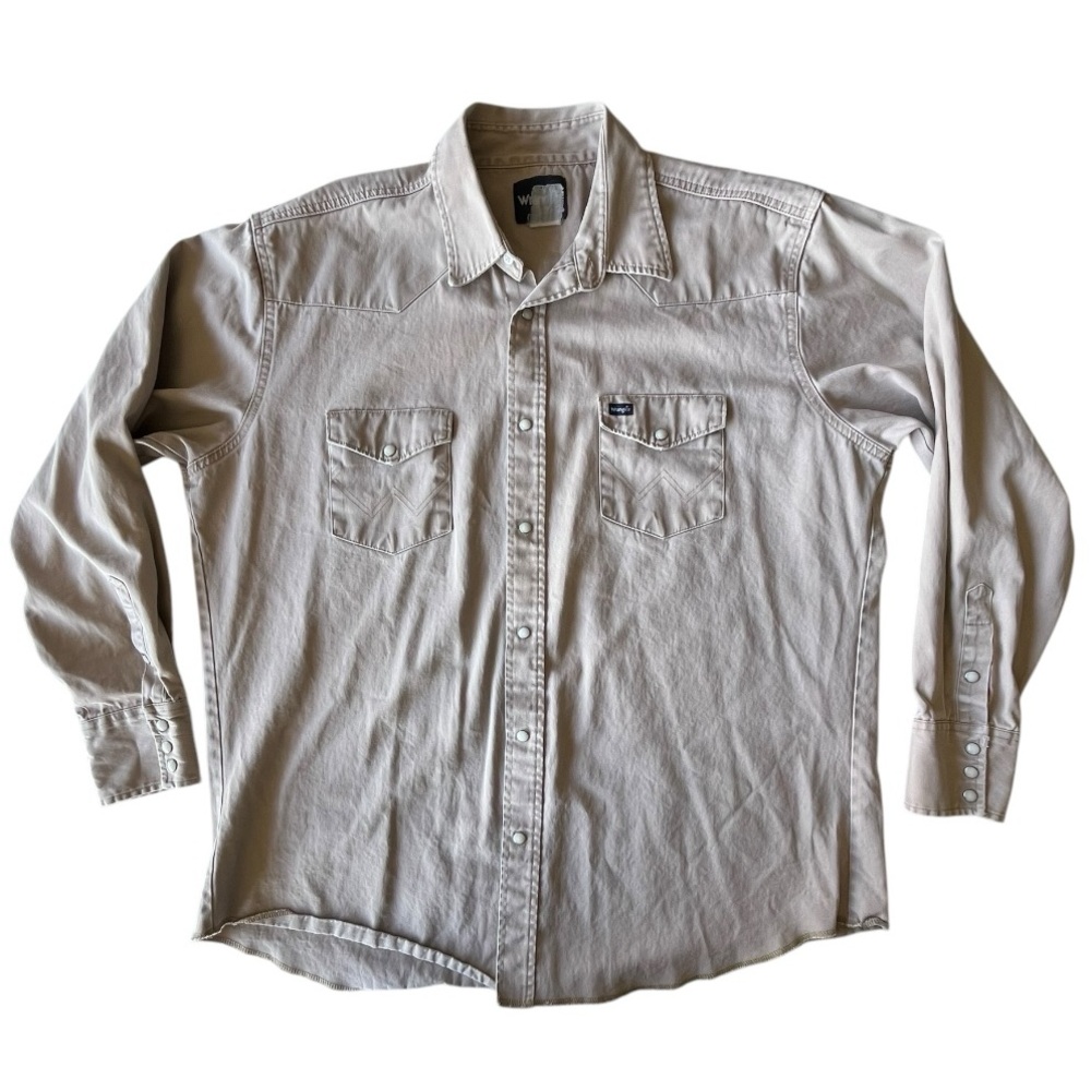 Vintage Wrangler Pearl Snap BrushPopper Shirt, Men’s 2XL XXL Western